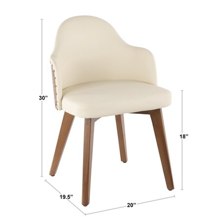 Lumisource Ahoy Chair in Walnut and Cream Faux Leather CH-AHOY WL+CR